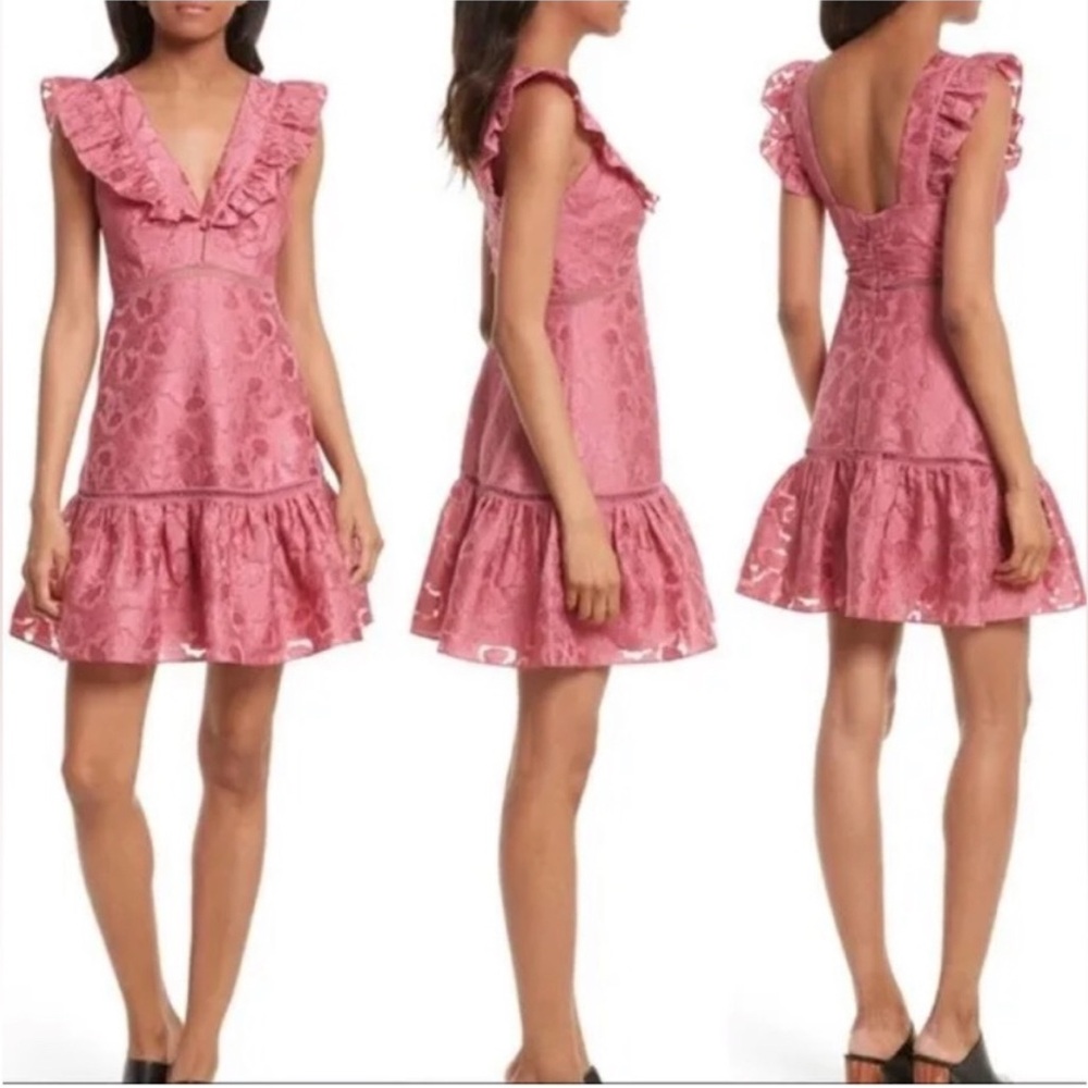 REBECCA TAYLOR NWT Silk Blend Aly Mini Dress Bloom Pink Size 2 MSRP $495